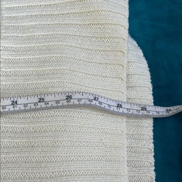 Free People oversized Cream Ribbed Knit Turtleneck Sweater S chunky knit - Picture 11 of 12